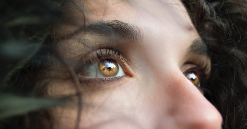 Close-up of a woman's eyes.